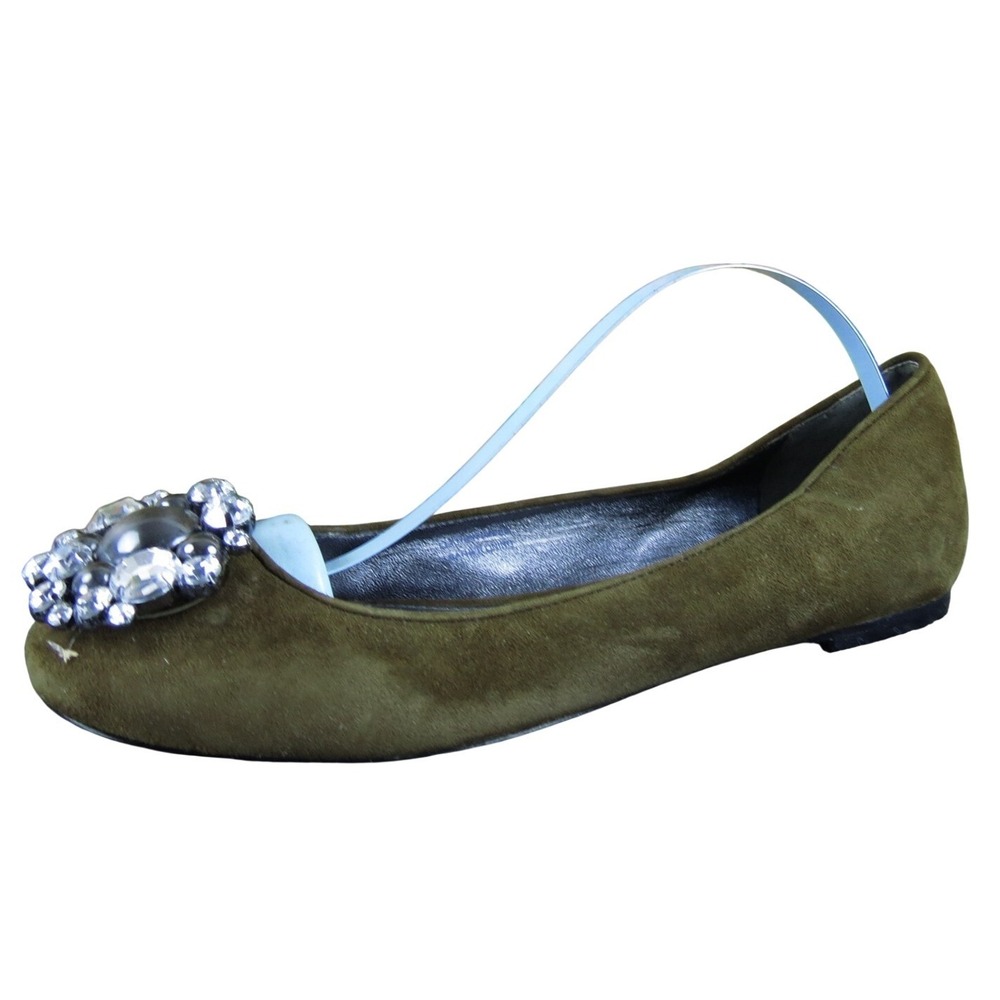 Via Spiga Women‎ Jeweleed Ballet Brown Leather Sz 5.5 Medium Gently Used 2025